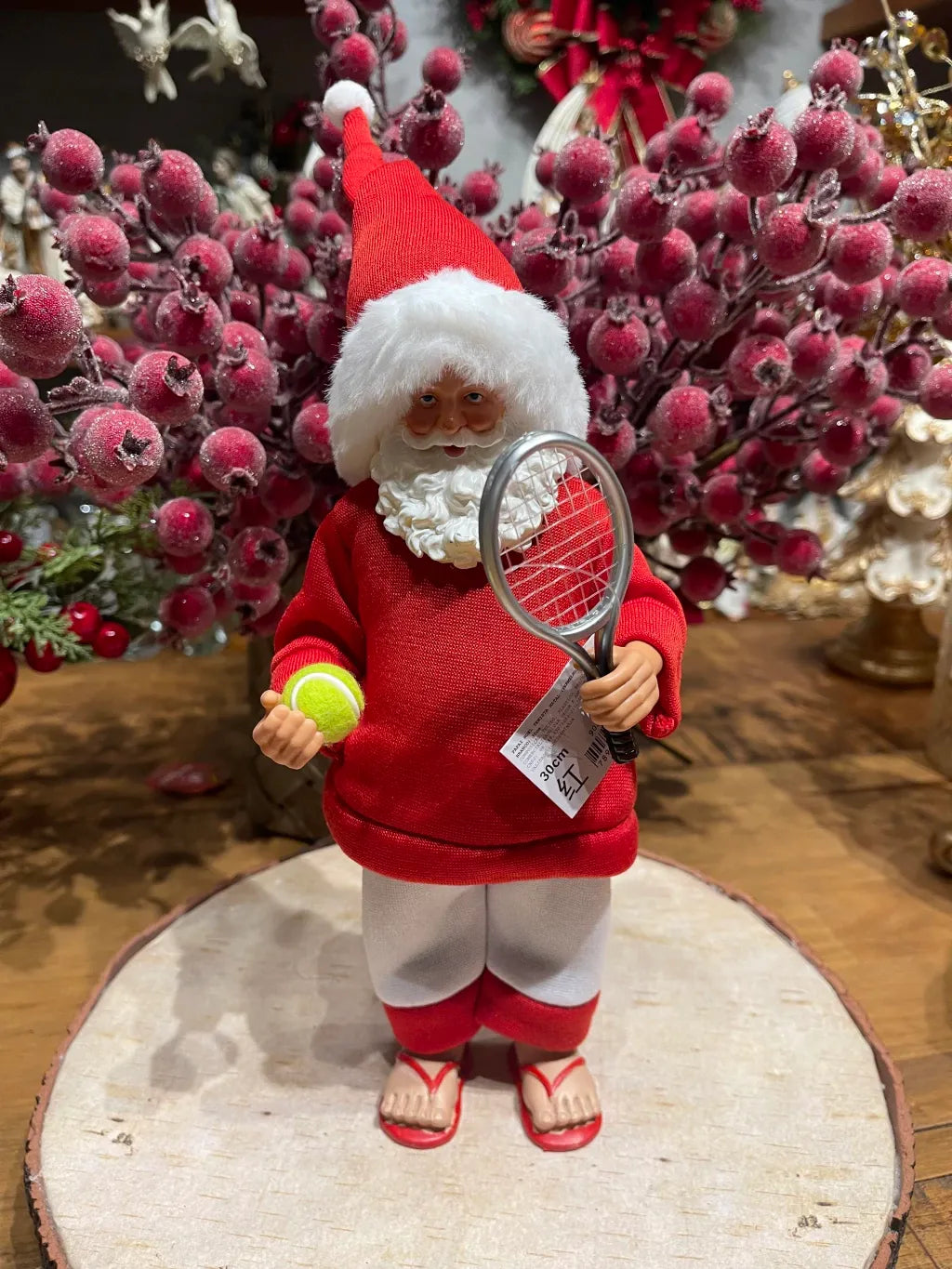 Papai Noel beach tĂȘnis 30cm