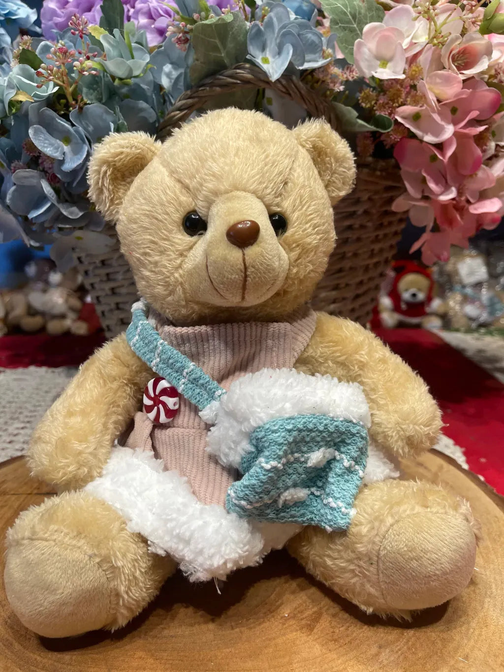 BONECO NATAL URSO Menina 20cm