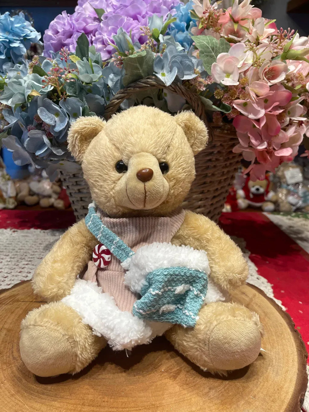 BONECO NATAL URSO Menina 20cm
