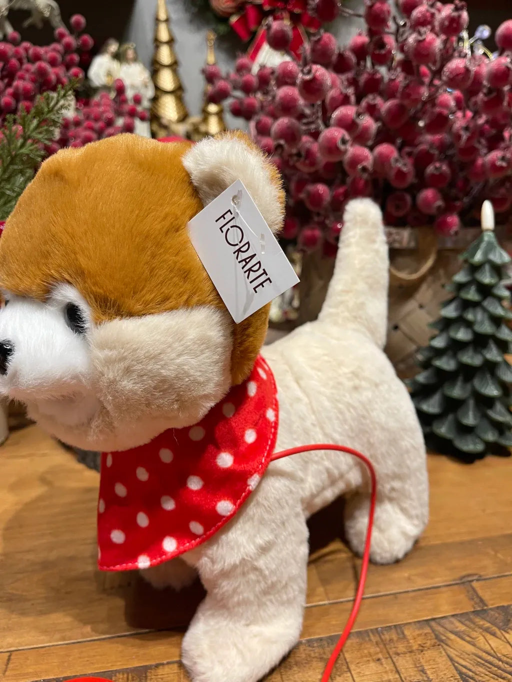 Cachorro Natal c/ movimento e som 23x25,5cm