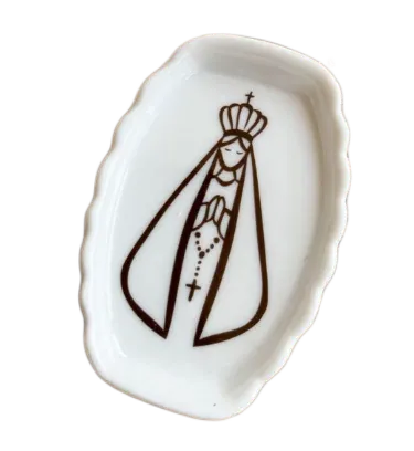 Mini Porta Joia de Porcelana Retangular Nossa Senhora 10cm
