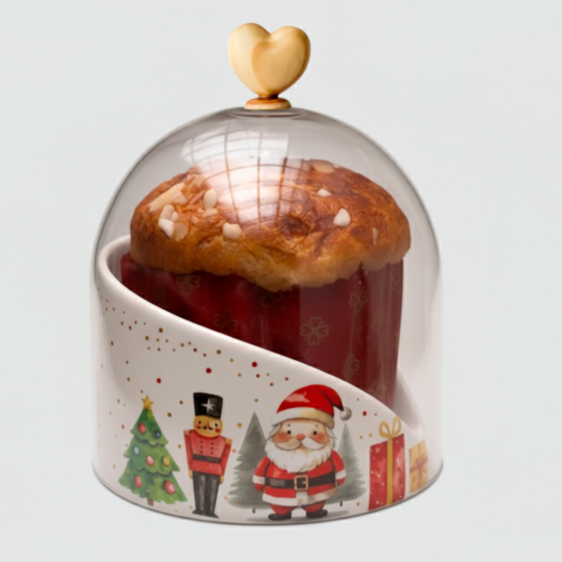 Porta Panetone Natalino com Cúpula de Vidro – Compre 1 Leve 2