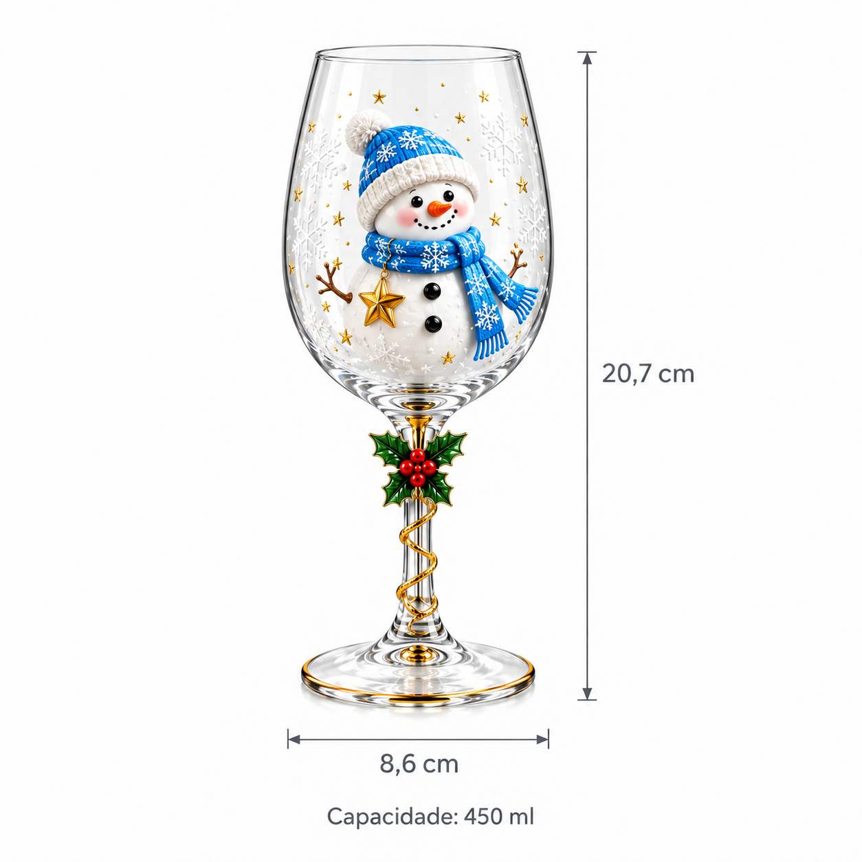 Kit 6 Taças Encanto de Natal em Cristal