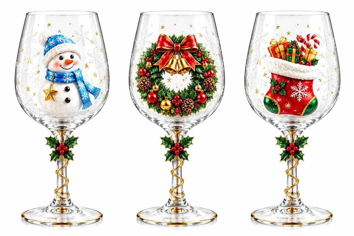 Kit 6 Taças Encanto de Natal em Cristal
