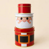 Lata de Metal de Natal Empilhável - Papai Noel - 3 Partes - 1 unidade