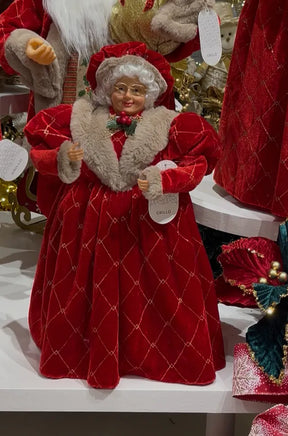 MAMAE NOEL EM PE 40CM VERMELHO BEGE