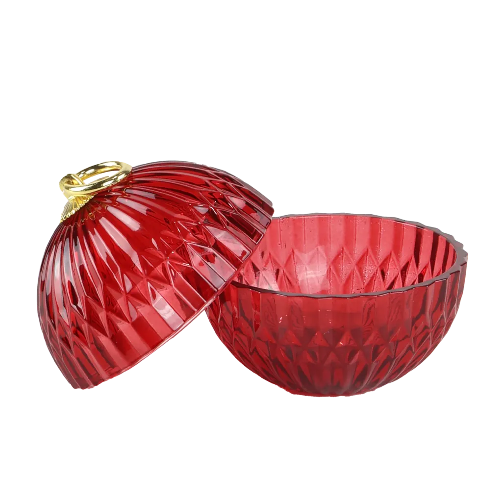 Porta Velas Bola Natal 11,5X13CM Vermelho