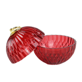 Porta Velas Bola Natal 11,5X13CM Vermelho