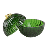 Porta Velas Bola Natal 11,5X13cm Verde