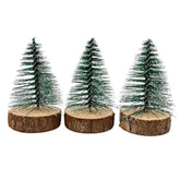 Mini Pinheiro C/Base VD Nevado 5cm C/3