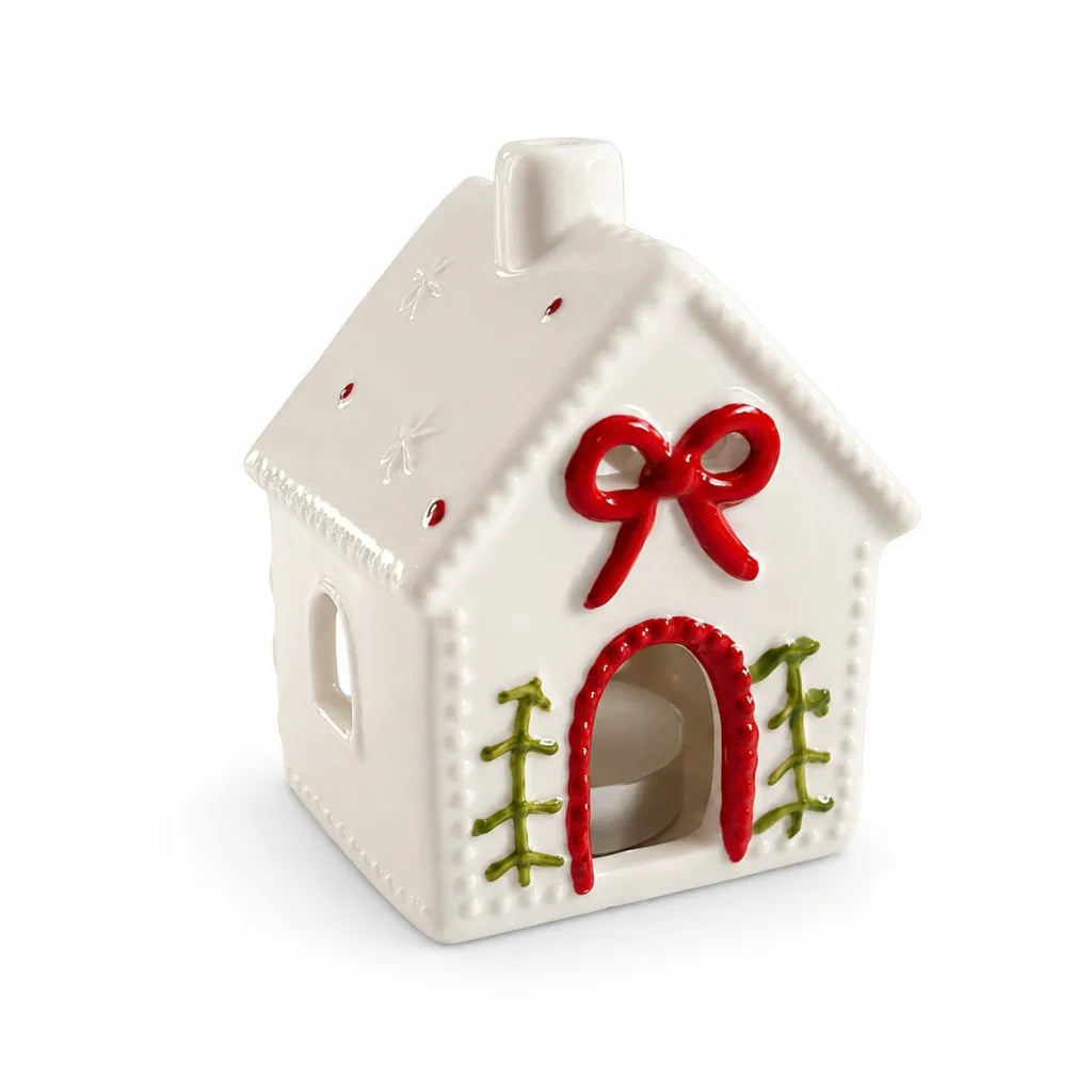 Castiçal Ceramica Loja Natal 8,5X10CM