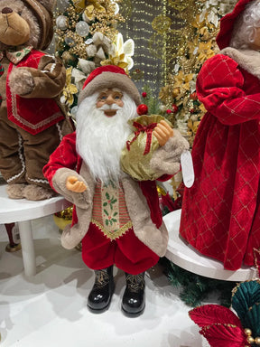PAPAI NOEL EM PE 60cm VERMELHO BEGE