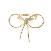 Anel De Guardanapo Laço Dourado C/4