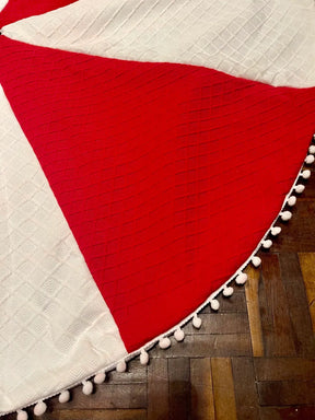 Saia para árvore 120cm vermelho e branco