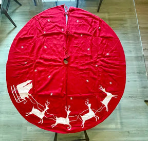 Saia para árvore renas frente e verso 120cm