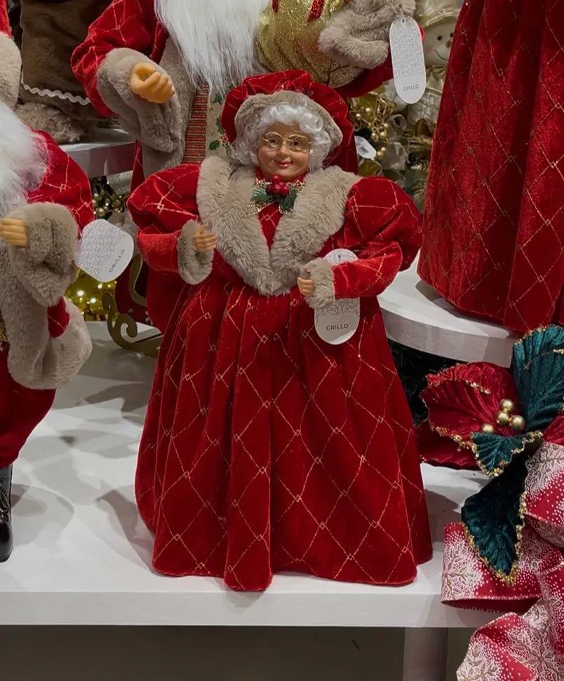 MAMAE NOEL EM PE 40CM VERMELHO BEGE