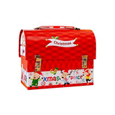 Lata de Metal de Natal - Caixa Maleta Vermelho - 17cm