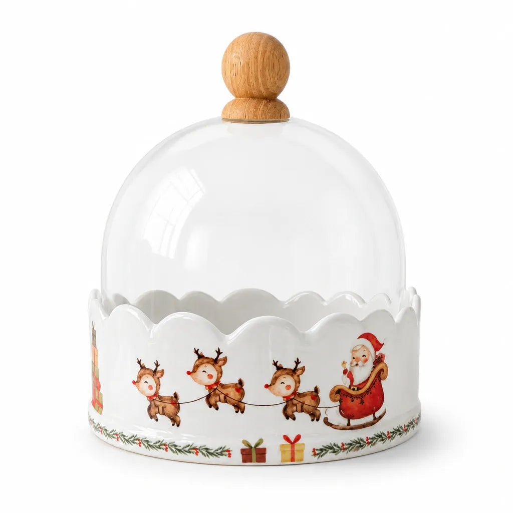 KIT Porta Panetone trenó com Cúpula Bolinha