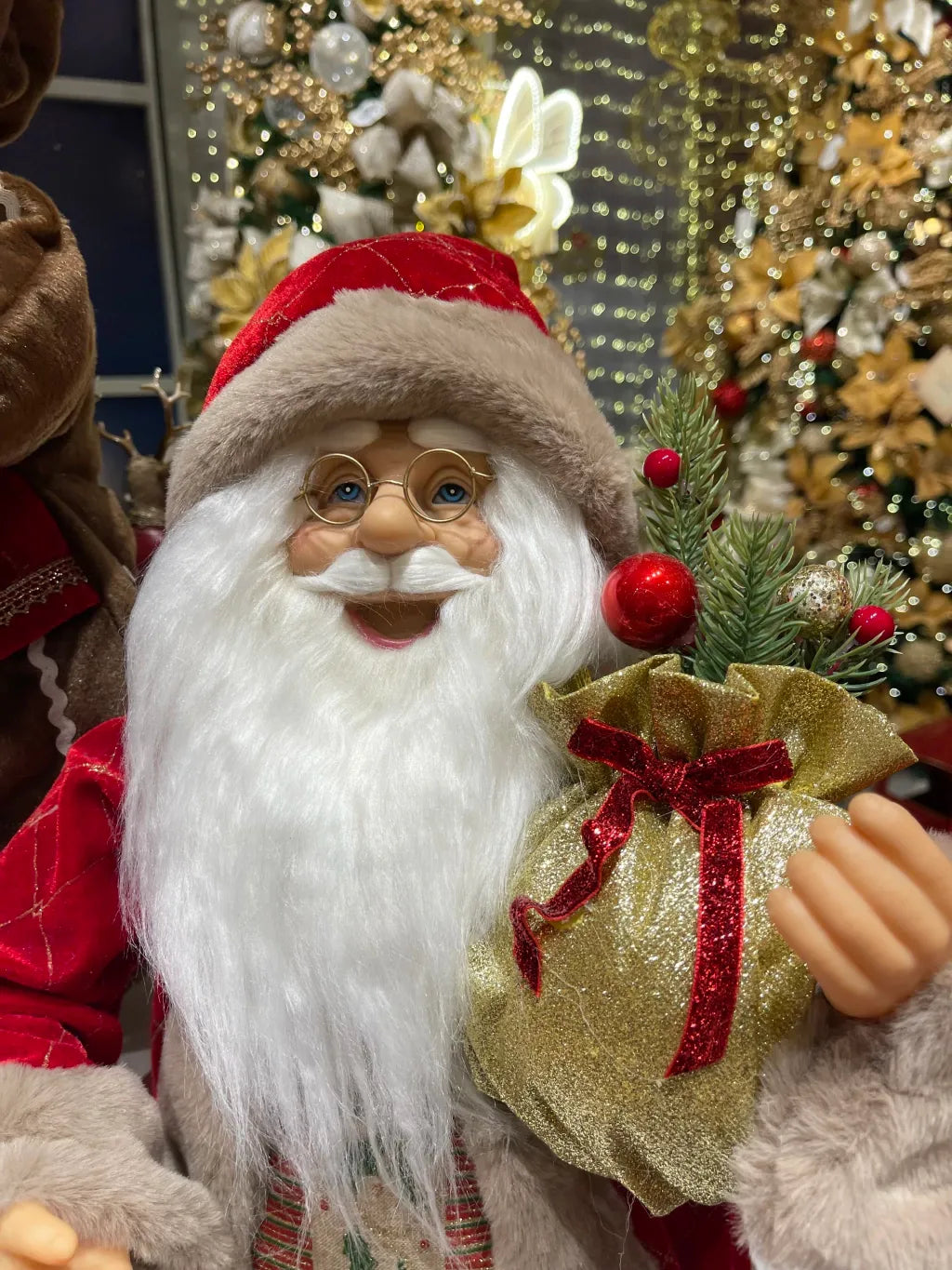 PAPAI NOEL EM PE 60cm VERMELHO BEGE