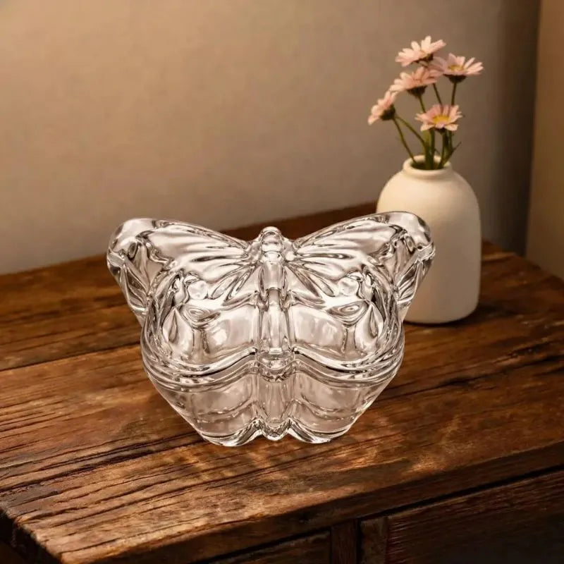 Pote Vidro Butterfly Transp 11,5X8X7CM
