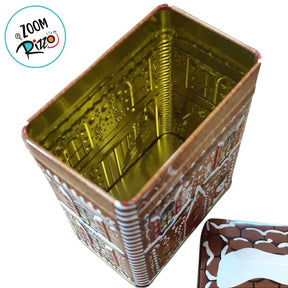 Lata de Natal de Metal - Casa de Doces - 10,5x15x6,5cm
