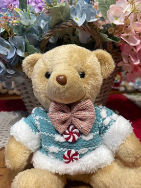 BONECO NATAL URSO(AZULROSA) 20cm