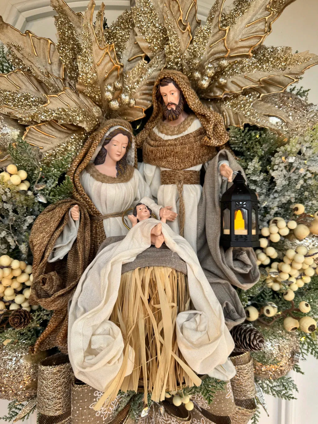 Guirlanda De Natal Sagrada Família C/ Led 65cm (1)