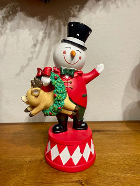 Resina natal boneco de neve coleção circus 25cm