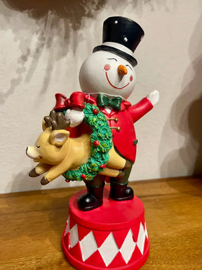 Resina natal boneco de neve coleção circus 25cm