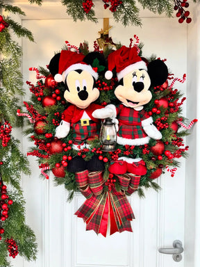 Guirlanda de Natal Casal Disney Xadrez 70cm c/ led