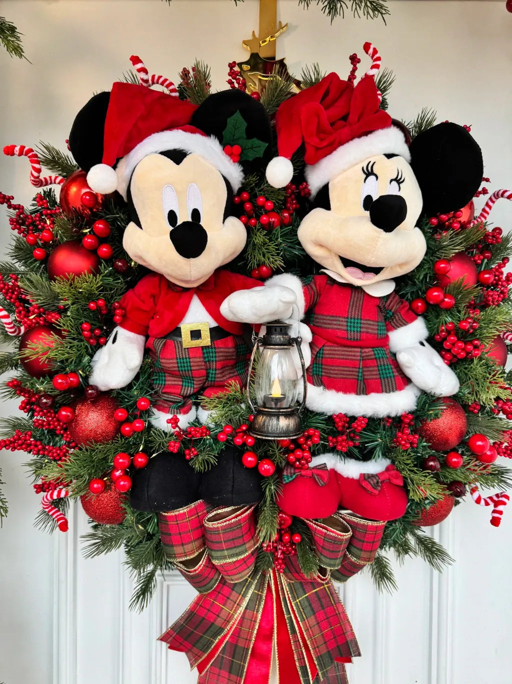 Guirlanda de Natal Casal Disney Xadrez 70cm c/ led