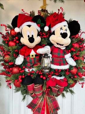 Guirlanda de Natal Casal Disney Xadrez 70cm c/ led