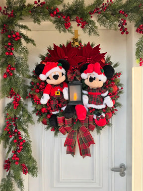 Guirlanda De Natal Casal Disney Xadrez 70cm C/ Led
