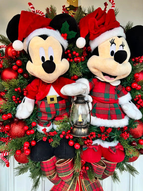 Guirlanda de Natal Casal Disney Xadrez 70cm c/ led