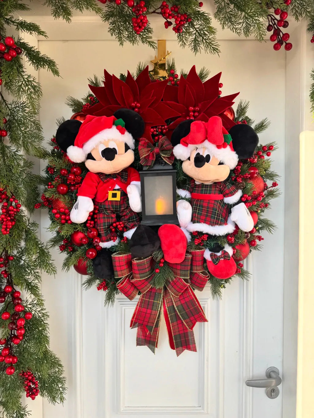 Guirlanda De Natal Casal Disney Xadrez 70cm C/ Led