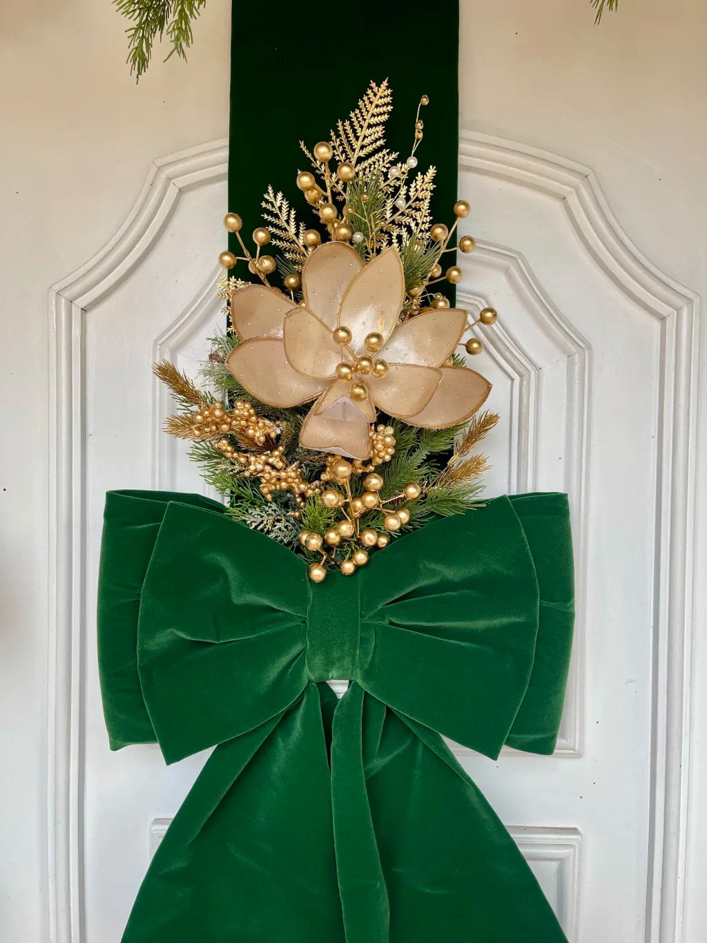Escapulário De Natal Veludo 2,10x 40cm verde musgo