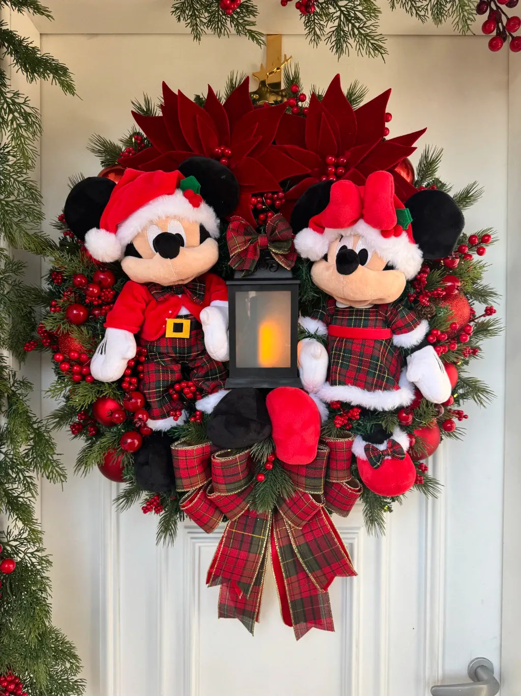 Guirlanda De Natal Casal Disney Xadrez 70cm C/ Led