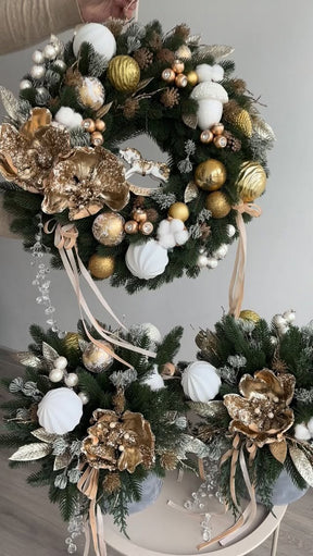 Conjunto Natalino Encanto Champagne – 3 Peças