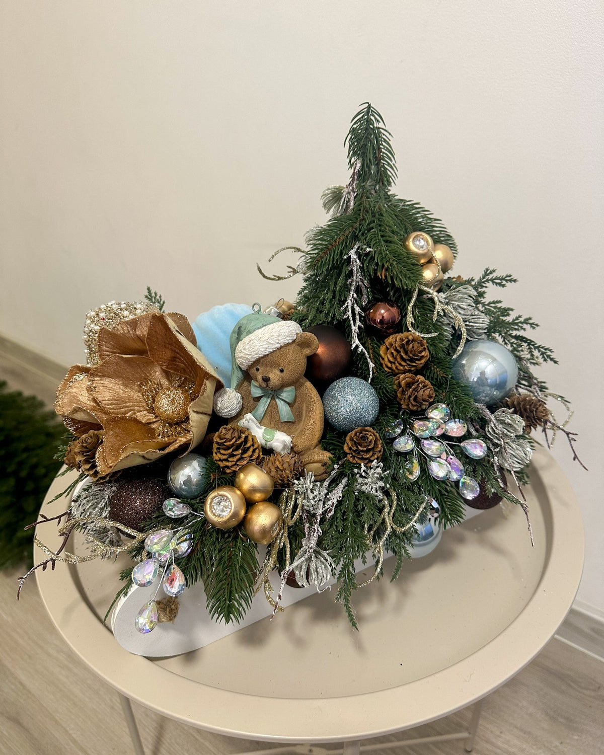 Trenó Natalino Doce Encanto com Ursinho