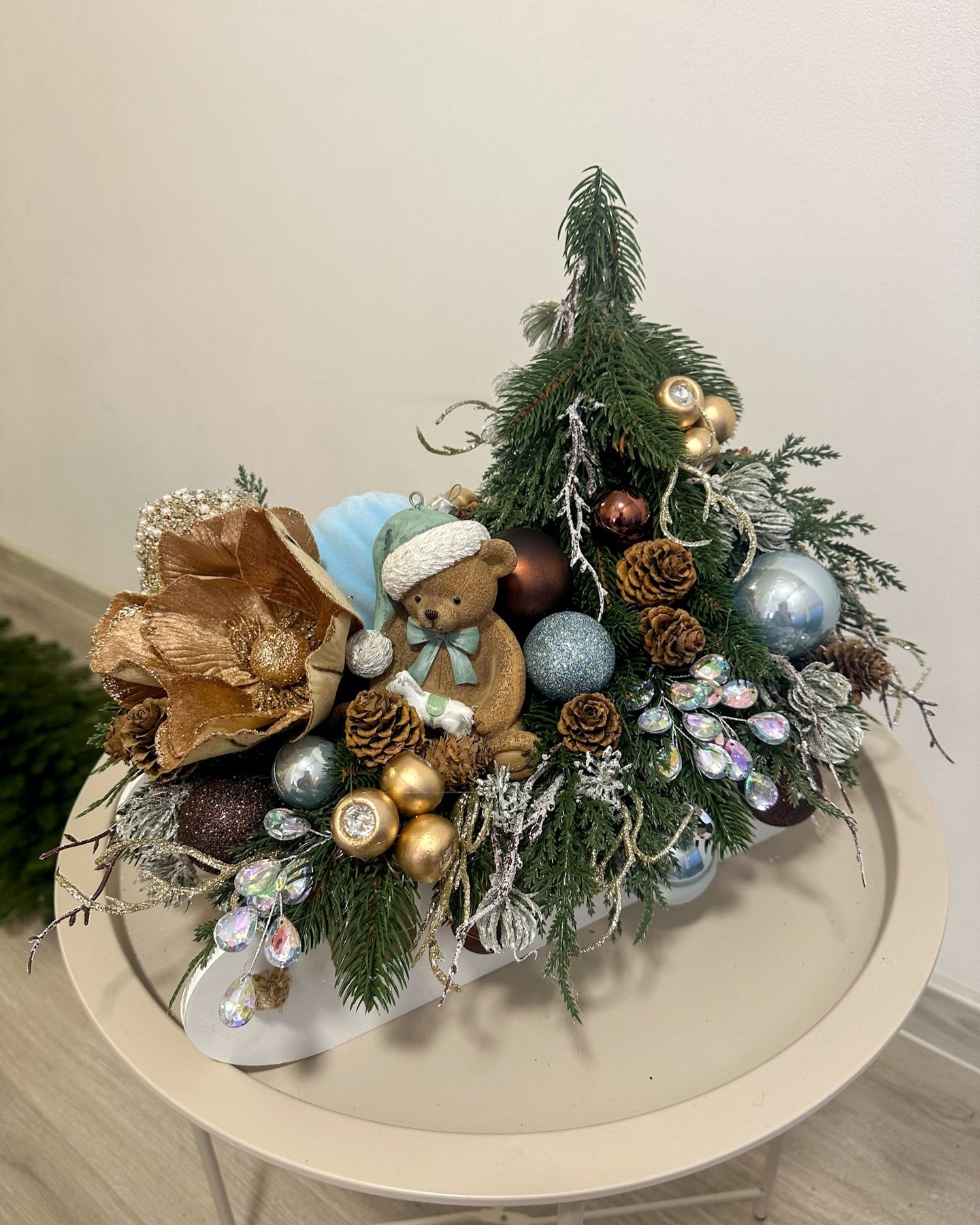 Trenó Natalino Doce Encanto com Ursinho