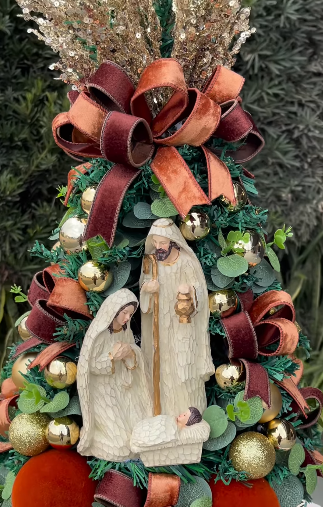 Arranjo Natalino Sagrada Família Terracota