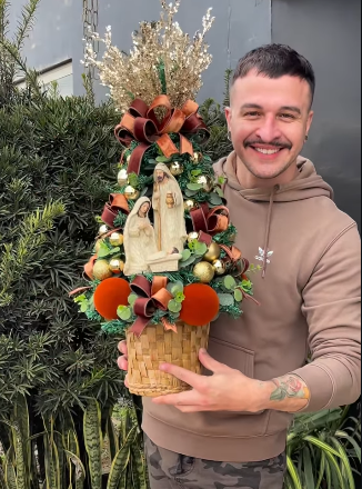 Arranjo Natalino Sagrada Família Terracota