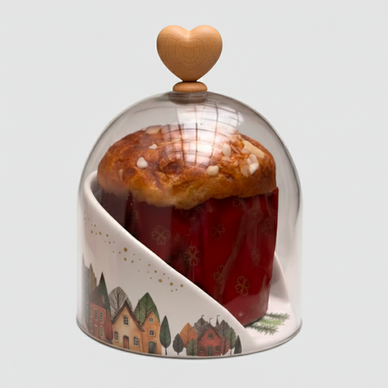 Porta Panetone Natalino com Cúpula de Vidro – Compre 1 Leve 2