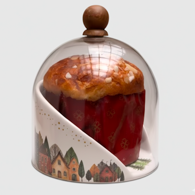 Porta Panetone Natalino com Cúpula de Vidro – Compre 1 Leve 2