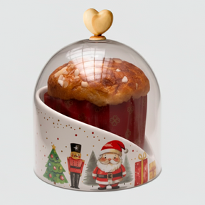Porta Panetone Natalino com Cúpula de Vidro – Compre 1 Leve 2