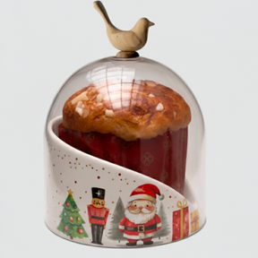 Porta Panetone Natalino com Cúpula de Vidro – Compre 1 Leve 2