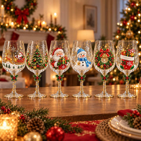 Kit 6 Taças Encanto de Natal em Cristal